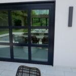 hydraulic garage door with glass