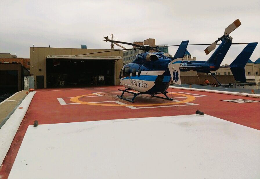 helipad hangar door open