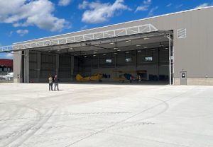 hydraulic hangar door open position